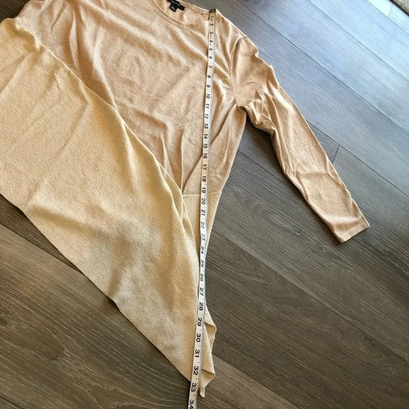 Alfani Asymmetrical Metallic Beige Womens Long Sleeve Shirt Size Extra Large - Picture 12 of 15